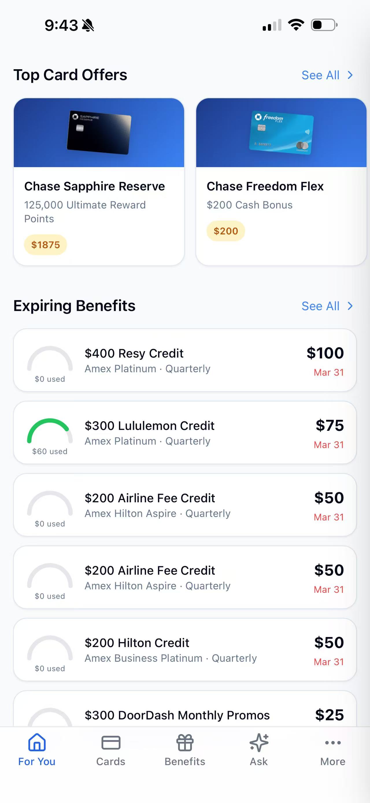 Offers & Expiring